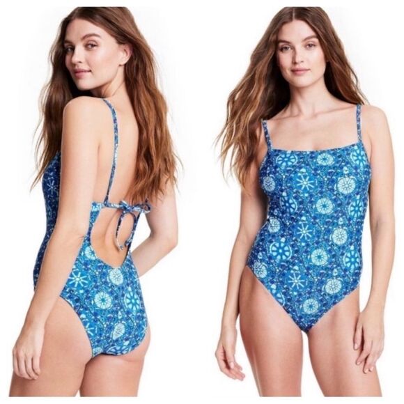 NWT RHODE Blue Zinnia One Piece Swimsuit, Size S - Picture 1 of 12